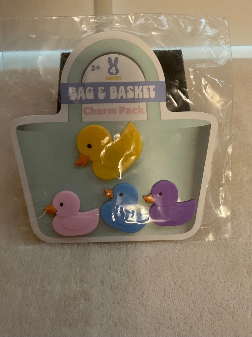 Bag & Basket Kids Duck Charm Pack – Yellow, Blue, Purple, Pink